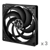 ARCTIC P12 Slim PWM PST ventoinha de caixa 120 mm, pack de 3, preta