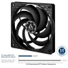 ARCTIC P12 Slim PWM PST ventoinha de caixa 120 mm, pack de 3, preta