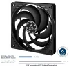 ARCTIC P12 Slim PWM PST ventoinha de caixa 120 mm, pack de 3, preta