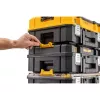 Organizador DeWALT DWST82968-1 TSTAK, impermeável e resistente ao pó, 400×332×119 mm, preto/laranja