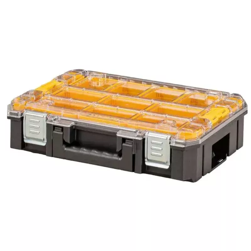 Organizador DeWALT DWST82968-1 TSTAK, impermeável e resistente ao pó, 400×332×119 mm, preto/laranja