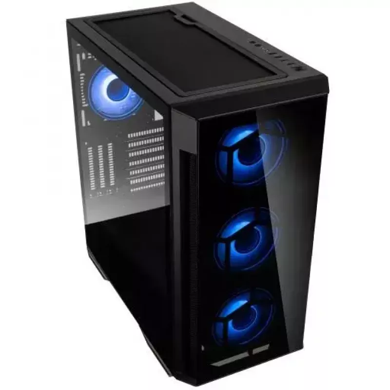 Caixa de PC Kolink Observatory Z Midi Tower — suporte ATX, 3x120 mm à frente, 1x120 mm atrás, 245×465×495 mm, preta