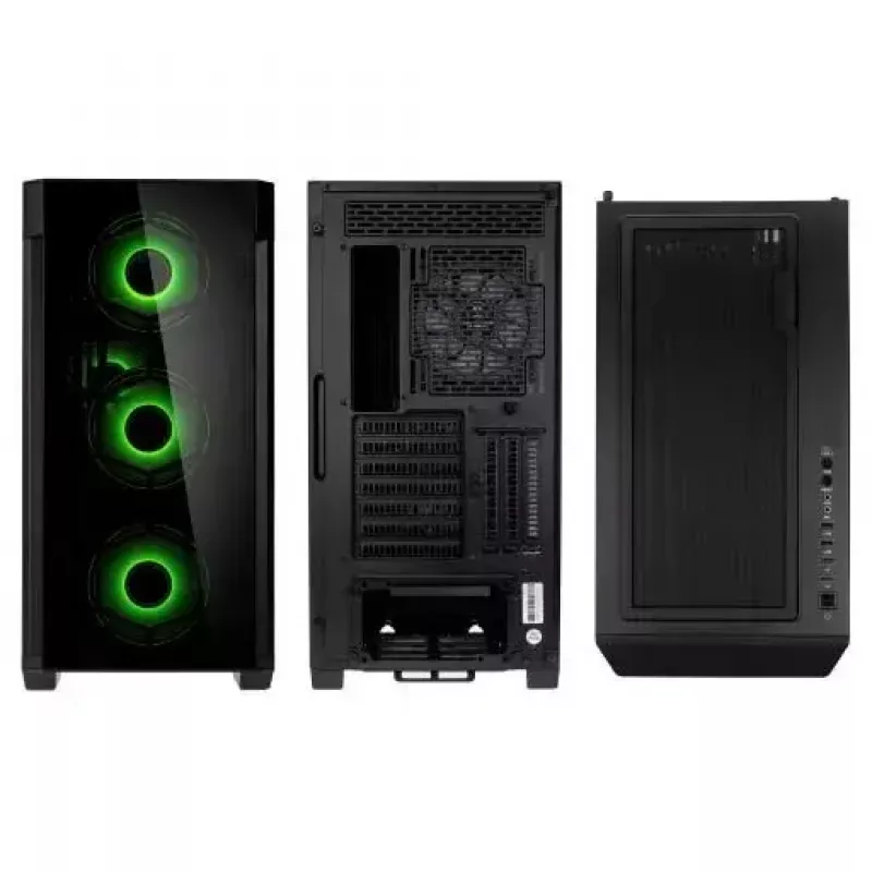 Caixa de PC Kolink Observatory Z Midi Tower — suporte ATX, 3x120 mm à frente, 1x120 mm atrás, 245×465×495 mm, preta