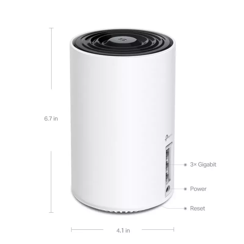 Router TP-LINK AXE5400 Mesh Wi-Fi 6E — Tri-Band 2,4/5/6 GHz, cobertura até 670 m², 3× LAN, 4 antenas internas