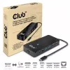 Hub CLUB3D Type-C 7-em-1 com 2x HDMI, 2x USB Gen1 Type-A, 1x RJ45, 1x áudio 3,5 mm, 1x conector fêmea USB Gen1 Type-C 100W
