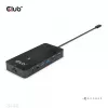 Hub CLUB3D Type-C 7-em-1 com 2x HDMI, 2x USB Gen1 Type-A, 1x RJ45, 1x áudio 3,5 mm, 1x conector fêmea USB Gen1 Type-C 100W