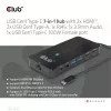 Hub CLUB3D Type-C 7-em-1 com 2x HDMI, 2x USB Gen1 Type-A, 1x RJ45, 1x áudio 3,5 mm, 1x conector fêmea USB Gen1 Type-C 100W