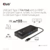 Hub CLUB3D Type-C 7-em-1 com 2x HDMI, 2x USB Gen1 Type-A, 1x RJ45, 1x áudio 3,5 mm, 1x conector fêmea USB Gen1 Type-C 100W