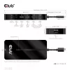 Hub CLUB3D Type-C 7-em-1 com 2x HDMI, 2x USB Gen1 Type-A, 1x RJ45, 1x áudio 3,5 mm, 1x conector fêmea USB Gen1 Type-C 100W