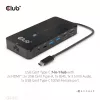 Hub CLUB3D Type-C 7-em-1 com 2x HDMI, 2x USB Gen1 Type-A, 1x RJ45, 1x áudio 3,5 mm, 1x conector fêmea USB Gen1 Type-C 100W