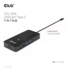 Hub CLUB3D Type-C 7-em-1 com 2x HDMI, 2x USB Gen1 Type-A, 1x RJ45, 1x áudio 3,5 mm, 1x conector fêmea USB Gen1 Type-C 100W