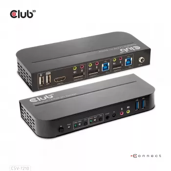 KVM Switch CLUB3D DisplayPort/HDMI para Dual DisplayPort 4K 60Hz