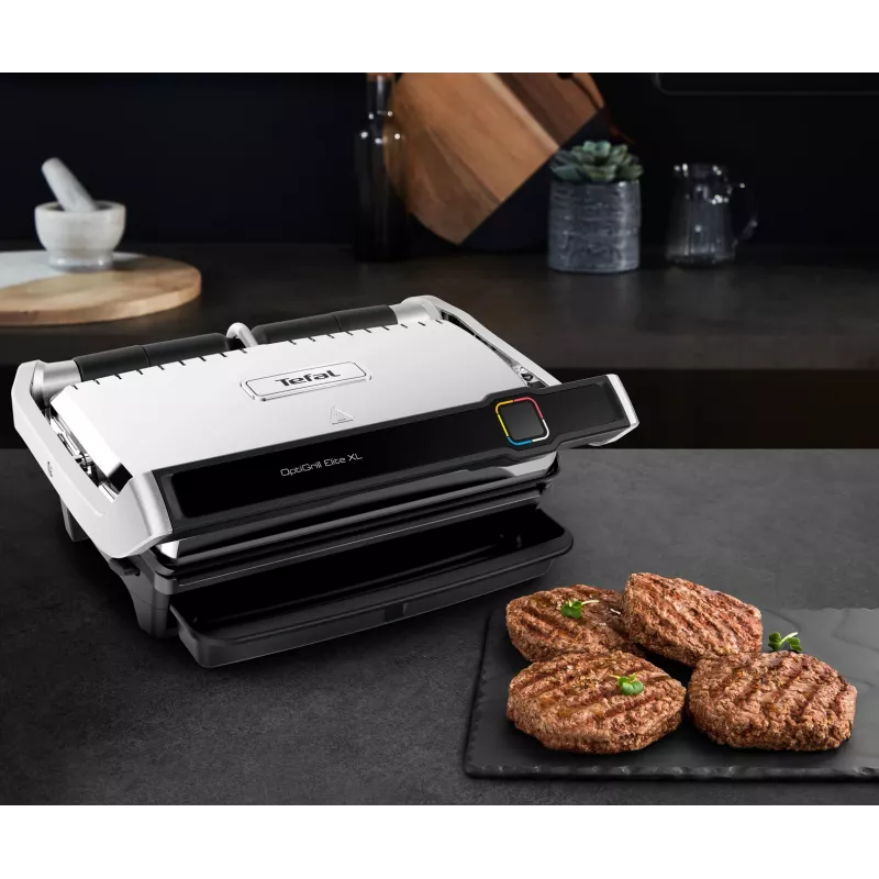 Grelhador de contacto Tefal OptiGrill Elite XL GC760D aço inoxidável 2200W