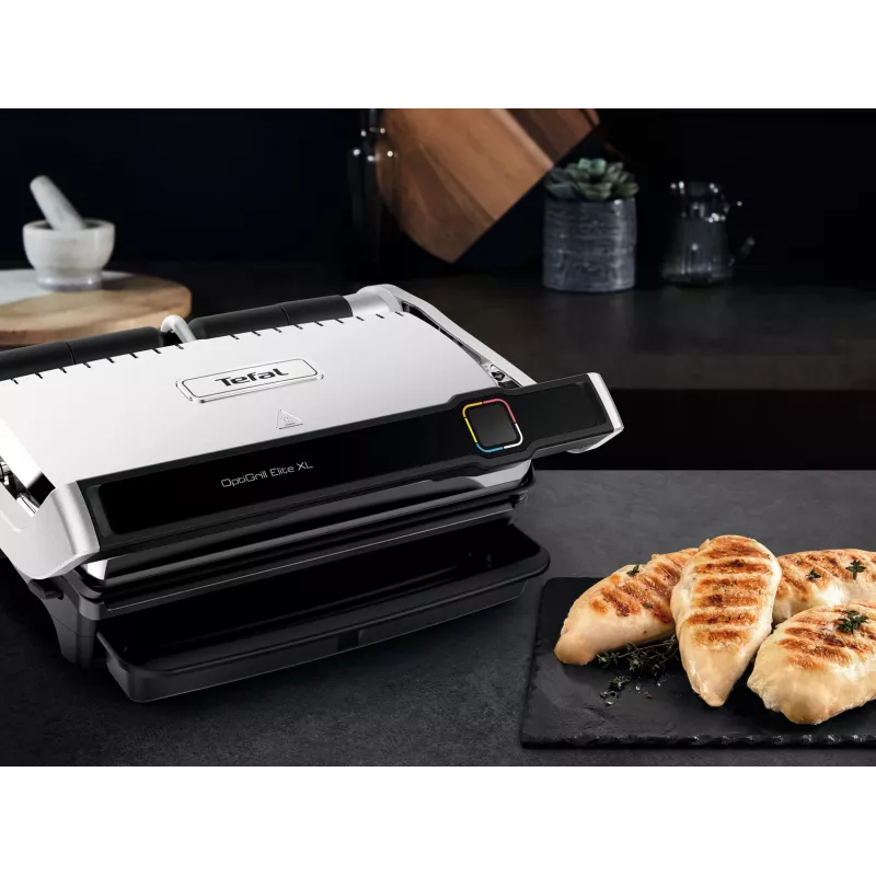 Grelhador de contacto Tefal OptiGrill Elite XL GC760D aço inoxidável 2200W