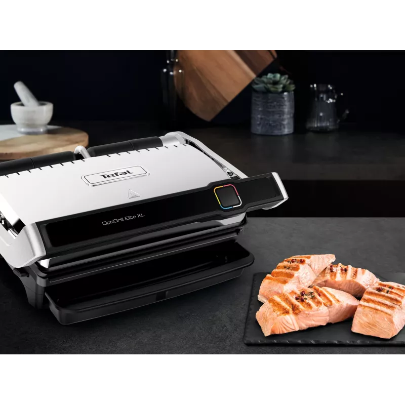 Grelhador de contacto Tefal OptiGrill Elite XL GC760D aço inoxidável 2200W