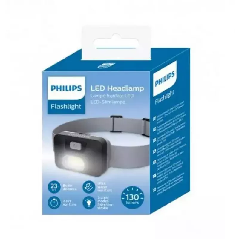 Philips SFL1000H/10 lanterna de cabeça LED, 130 lm, preta