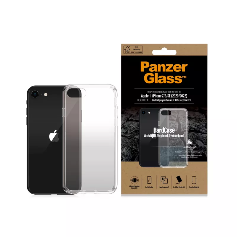 PanzerGlass ® HardCase iPhone SE (2020/2022) | 7 | 8, capa, Apple, Apple - iPhone SE 2022, Apple - iPhone SE 2020, transparente