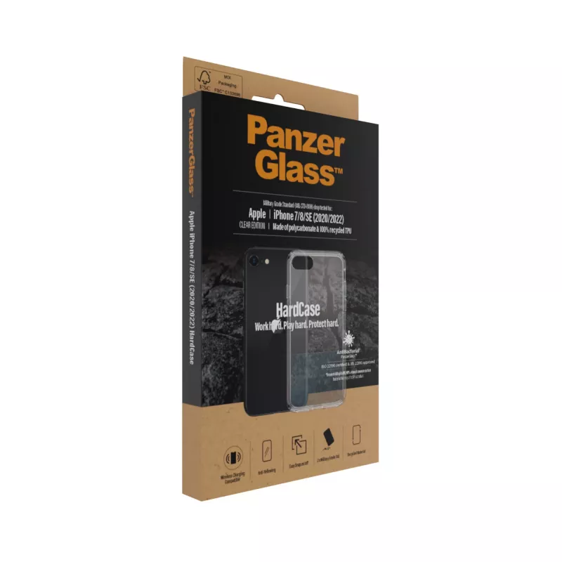 PanzerGlass ® HardCase iPhone SE (2020/2022) | 7 | 8, capa, Apple, Apple - iPhone SE 2022, Apple - iPhone SE 2020, transparente