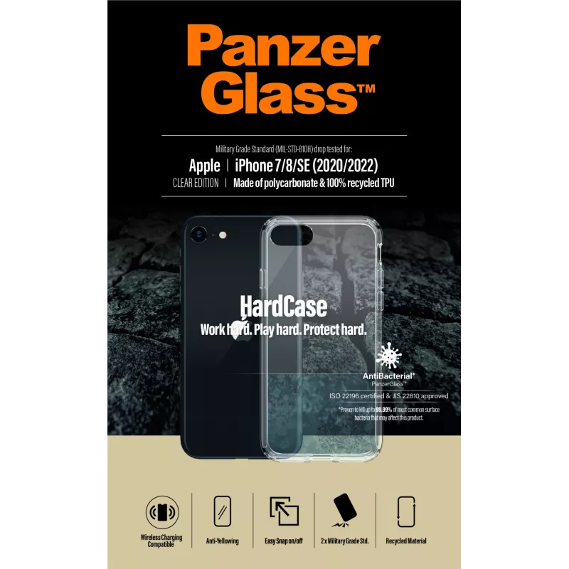 PanzerGlass ® HardCase iPhone SE (2020/2022) | 7 | 8, capa, Apple, Apple - iPhone SE 2022, Apple - iPhone SE 2020, transparente