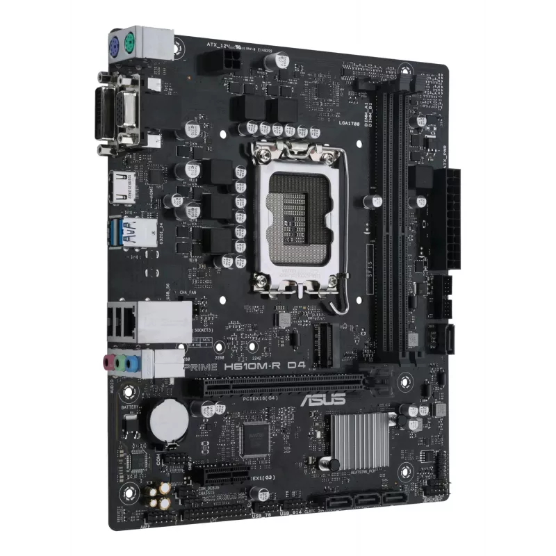 Placa-mãe ASUS PRIME H610M-R D4 — Intel H610, LGA 1700, Micro ATX, DDR4, 2 DIMM (até 64 GB), M.2 & SATA III, USB Type-A