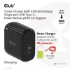 Carregador de viagem CLUB3D 65W tecnologia GAN, porta única USB Type-C, suporte Power Delivery (PD) 3.0