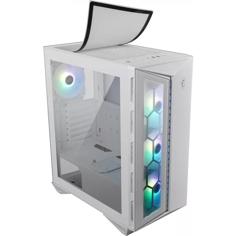 Caixa para PC gaming MSI MPG GUNGNIR 110R branca Midi Tower