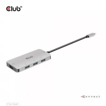 Hub CLUB3D USB-A 4 portas para USB-C – transferência rápida de 10 Gbps