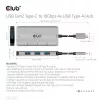 Hub CLUB3D USB-A 4 portas para USB-C – transferência rápida de 10 Gbps