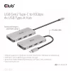 Hub CLUB3D USB-A 4 portas para USB-C – transferência rápida de 10 Gbps