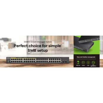 Zyxel GS1900-48-EU0102F Switch de rede L2 Gigabit Ethernet (10/100/1000) preto