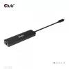 CLUB3D USB Gen1 Type-C, Hub 6 em 1 com HDMI 8K30Hz, 2xUSB Type-A, RJ45 e 2xUSB Type-C, dados e carregamento PD 100 Watt