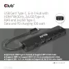 CLUB3D USB Gen1 Type-C, Hub 6 em 1 com HDMI 8K30Hz, 2xUSB Type-A, RJ45 e 2xUSB Type-C, dados e carregamento PD 100 Watt