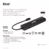 CLUB3D USB Gen1 Type-C, Hub 6 em 1 com HDMI 8K30Hz, 2xUSB Type-A, RJ45 e 2xUSB Type-C, dados e carregamento PD 100 Watt