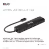 CLUB3D USB Gen1 Type-C, Hub 6 em 1 com HDMI 8K30Hz, 2xUSB Type-A, RJ45 e 2xUSB Type-C, dados e carregamento PD 100 Watt