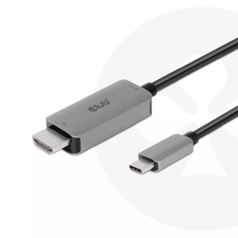 CLUB3D USB Gen2 Type-C para HDMI 4K120Hz 8K60Hz HDR10 com DSC1.2 cabo ativo M/M 3m / 9.84ft