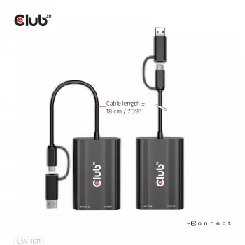 CLUB3D USB Gen1 Type-C/-A para Dual HDMI (4K/30Hz) / VGA (1080/60Hz)