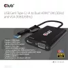 CLUB3D USB Gen1 Type-C/-A para Dual HDMI (4K/30Hz) / VGA (1080/60Hz)
