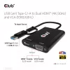 CLUB3D USB Gen1 Type-C/-A para Dual HDMI (4K/30Hz) / VGA (1080/60Hz)
