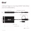 CLUB3D USB Gen1 Type-C/-A para Dual HDMI (4K/30Hz) / VGA (1080/60Hz)