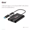 CLUB3D USB Gen1 Type-C/-A para Dual HDMI (4K/30Hz) / VGA (1080/60Hz)