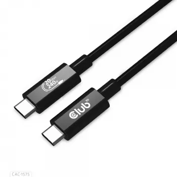 CLUB3D USB4 Gen2x2 Cabo bidirecional Type-C 4K60Hz, dados 20Gbps, PD 240W(48V/5A) EPR M/M 2m