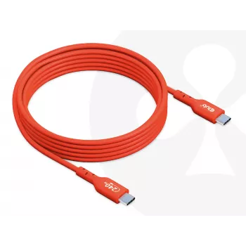 Cabo bidirecional USB-C para USB-C CLUB3D CAC-1573, USB4 Gen 2x2, 2 m, vermelho, PD até 240 W