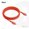 Cabo bidirecional USB-C para USB-C CLUB3D CAC-1573, USB4 Gen 2x2, 2 m, vermelho, PD até 240 W