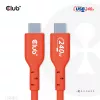 Cabo bidirecional USB-C para USB-C CLUB3D CAC-1573, USB4 Gen 2x2, 2 m, vermelho, PD até 240 W