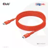 Cabo bidirecional USB-C para USB-C CLUB3D CAC-1573, USB4 Gen 2x2, 2 m, vermelho, PD até 240 W