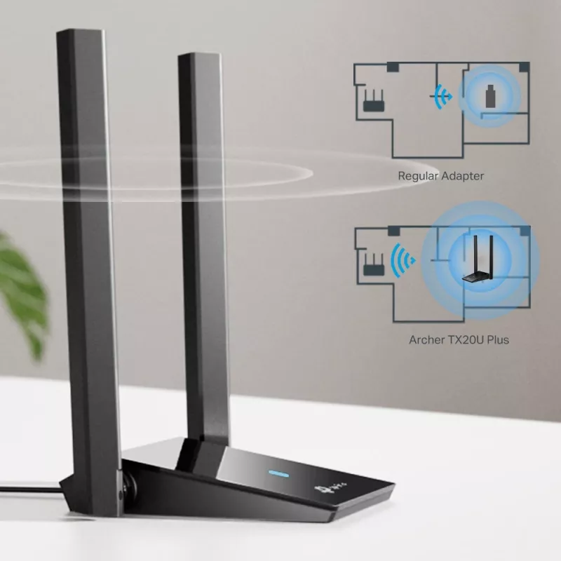 Adaptador sem fios TP-Link AX1800 Dual Antennas 2,4 GHz 5 GHz Wi-Fi 6