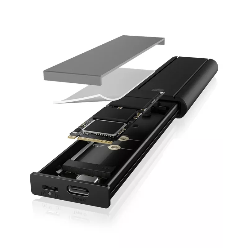 ICY Karton IB-1807MT-C31 Caixa para SSD preta M.2