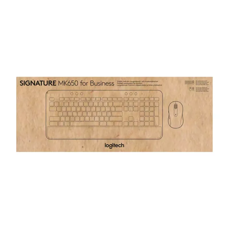 Conjunto LOGITECH Signature Mk650 Combo For Business - Branco sujo - Qwerty Dansk/ Norsk/ Svenska/ Suomalainen