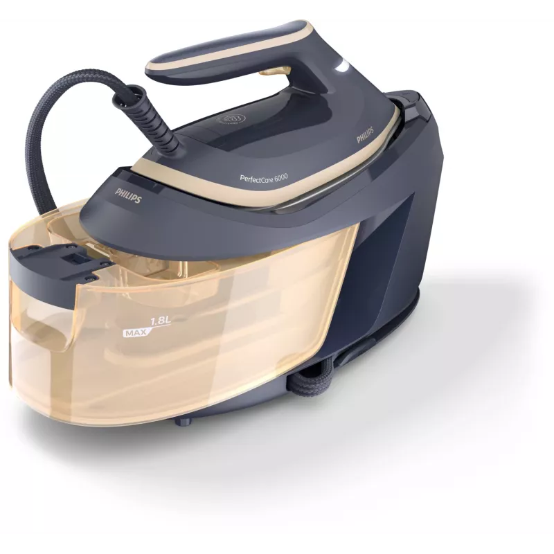 Philips PerfectCare 6000 Series PSG6066/20 ferro com gerador de vapor, 2400 W, 8 bar, jato de vapor de 600 g/min, depósito de 1,8 L, base SteamGlide Advanced, preto/castanho