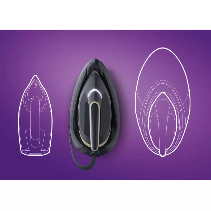 Philips PerfectCare 6000 Series PSG6066/20 ferro com gerador de vapor, 2400 W, 8 bar, jato de vapor de 600 g/min, depósito de 1,8 L, base SteamGlide Advanced, preto/castanho